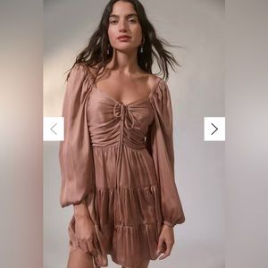 MINKPINK Spencer Satin Tiered Mini Dress - Rose